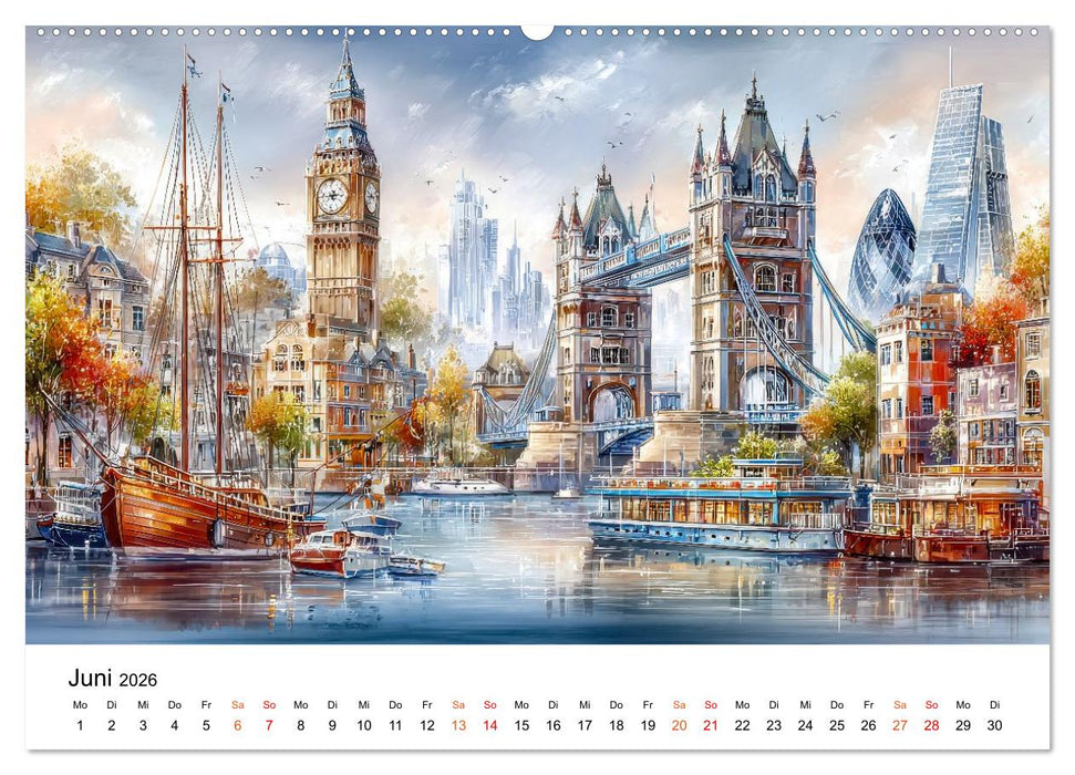 Stadtpoesie in sanften Farben (CALVENDO Premium Wandkalender 2026)