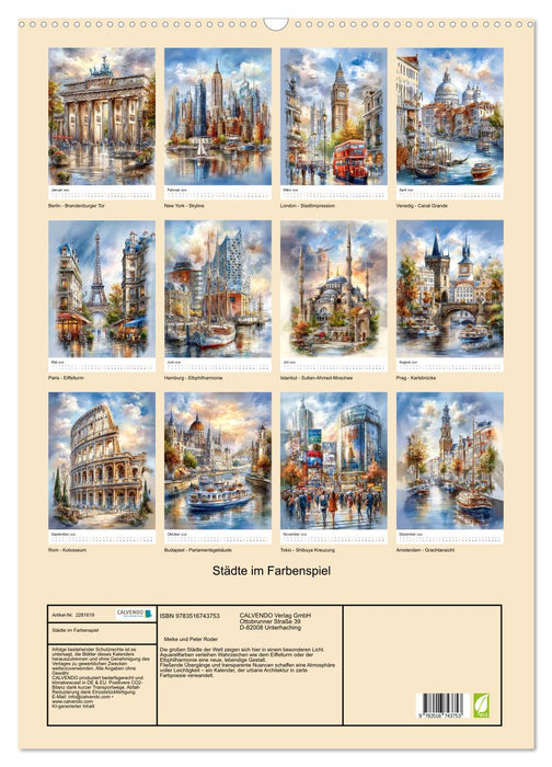 Städte im Farbenspiel (CALVENDO Wandkalender 2026)
