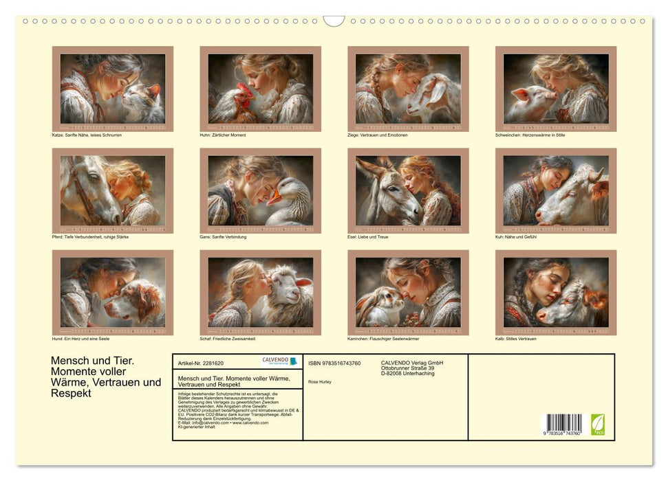 Mensch und Tier. Momente voller Wärme, Vertrauen und Respekt (CALVENDO Wandkalender 2026)