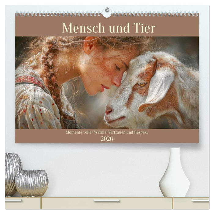 Mensch und Tier. Momente voller Wärme, Vertrauen und Respekt (CALVENDO Premium Wandkalender 2026)