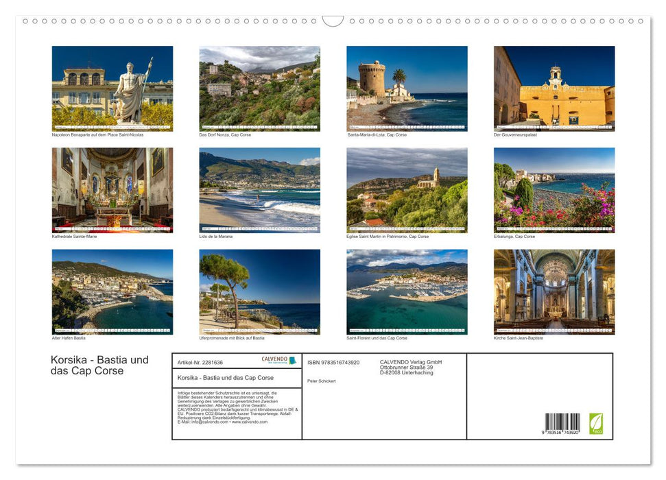 Korsika - Bastia und das Cap Corse (CALVENDO Wandkalender 2026)