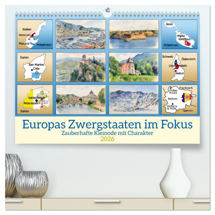 Europas Zwergstaaten im Fokus (CALVENDO Premium Wandkalender 2026)