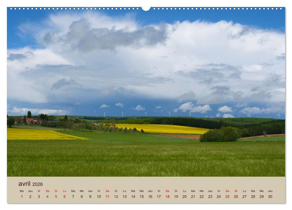 Paysages de l'Yonne (CALVENDO Calendrier mensuel 2026)