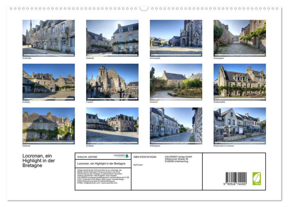 Locronan, ein Highlight in der Bretagne (CALVENDO Premium Wandkalender 2026)