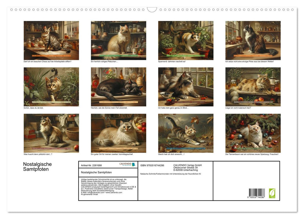 Nostalgische Samtpfoten (CALVENDO Wandkalender 2026)