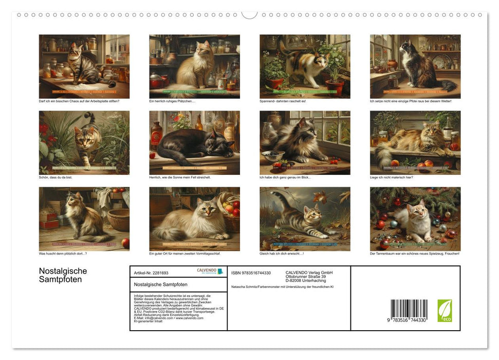 Nostalgische Samtpfoten (CALVENDO Premium Wandkalender 2026)