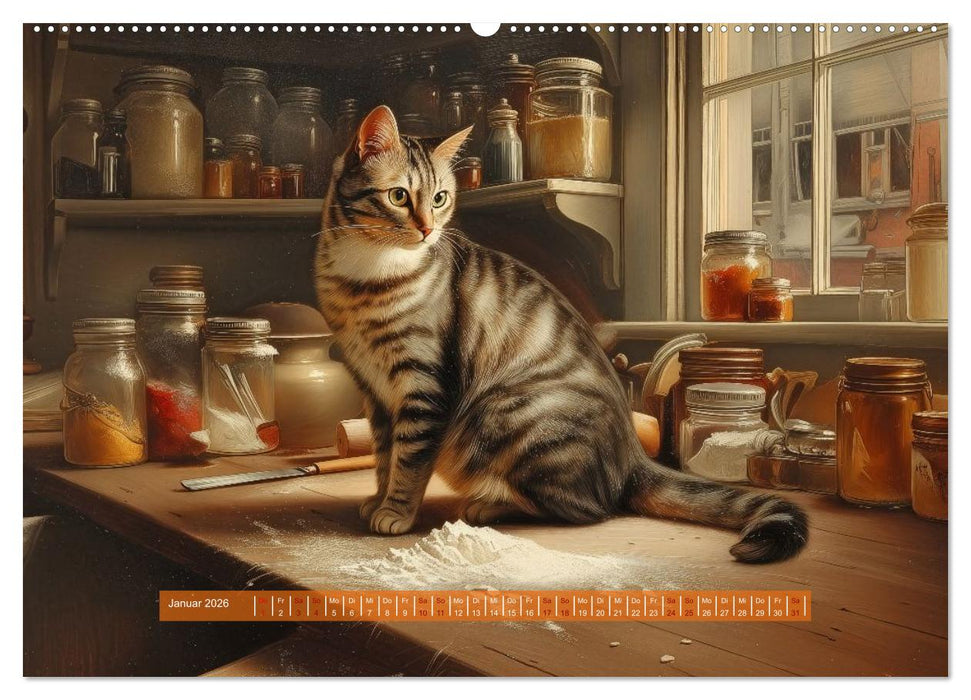 Nostalgische Samtpfoten (CALVENDO Premium Wandkalender 2026)