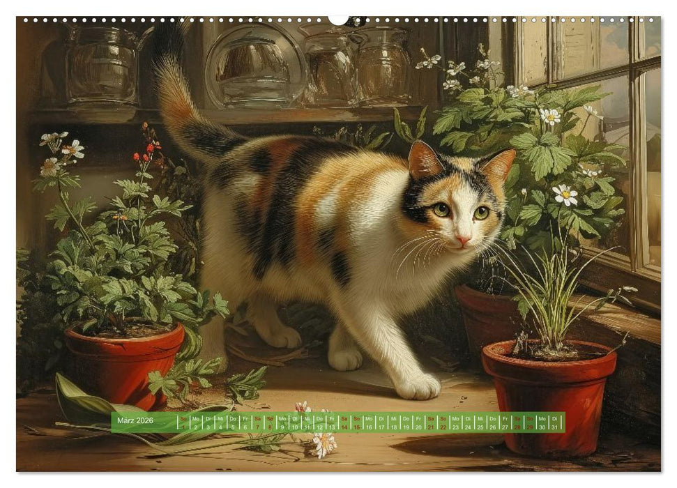 Nostalgische Samtpfoten (CALVENDO Premium Wandkalender 2026)