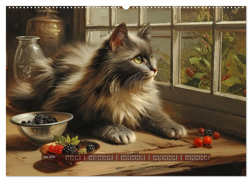 Nostalgische Samtpfoten (CALVENDO Premium Wandkalender 2026)