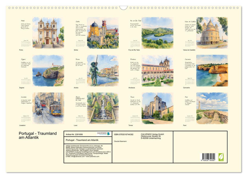 Portugal - Traumland am Atlantik (CALVENDO Wandkalender 2026)