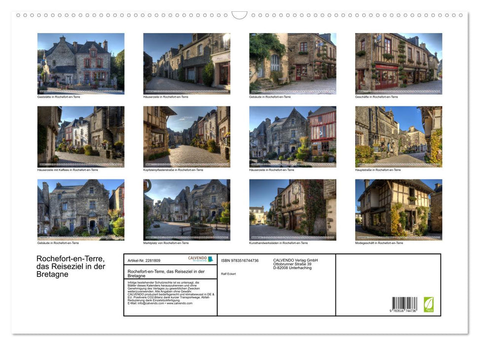 Rochefort-en-Terre, das Reiseziel in der Bretagne (CALVENDO Wandkalender 2026)