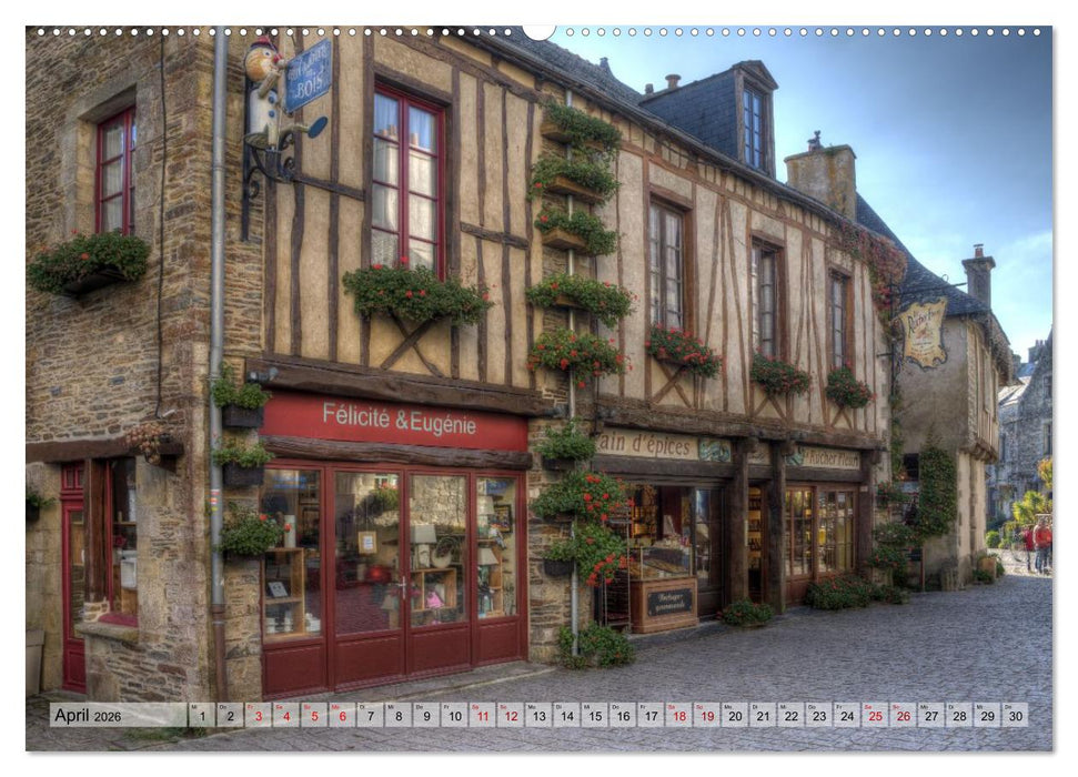 Rochefort-en-Terre, das Reiseziel in der Bretagne (CALVENDO Wandkalender 2026)