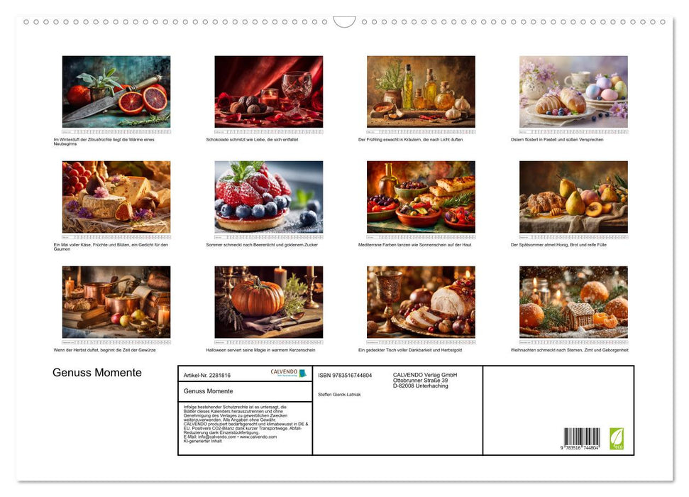 Genuss Momente (CALVENDO Wandkalender 2026)