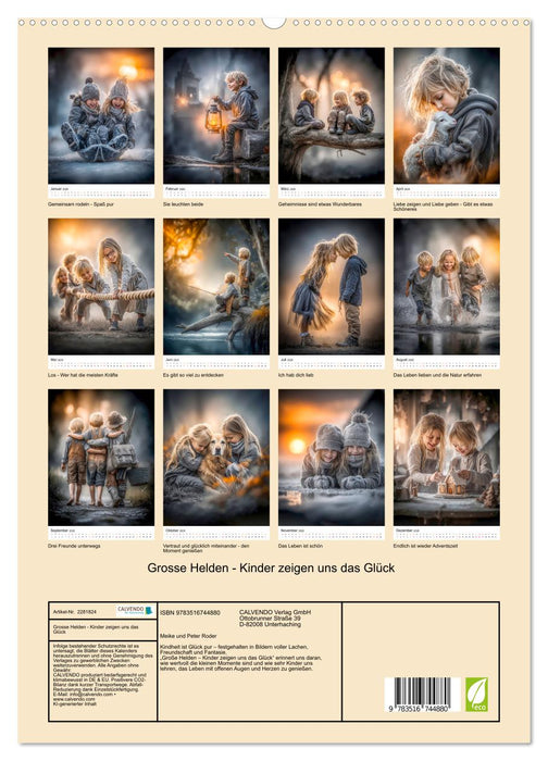 Grosse Helden - Kinder zeigen uns das Glück (CALVENDO Premium Wandkalender 2026)