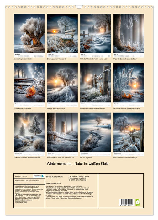Wintermomente - Natur im weißen Kleid (CALVENDO Wandkalender 2026)