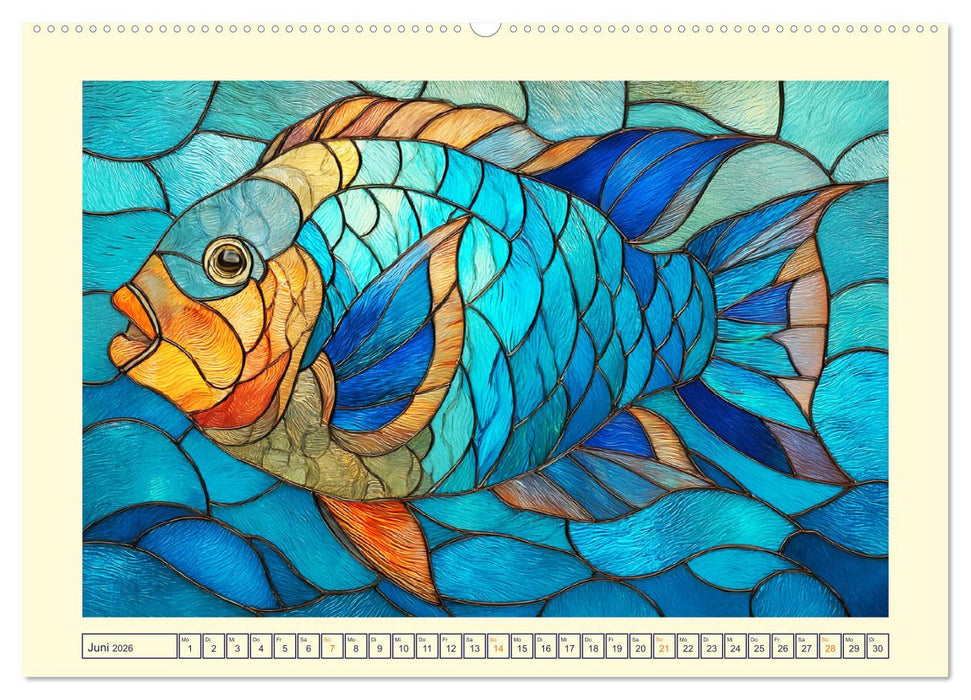 Bunte Meereswesen. Tiere in kunstvoller Glasoptik (CALVENDO Wandkalender 2026)