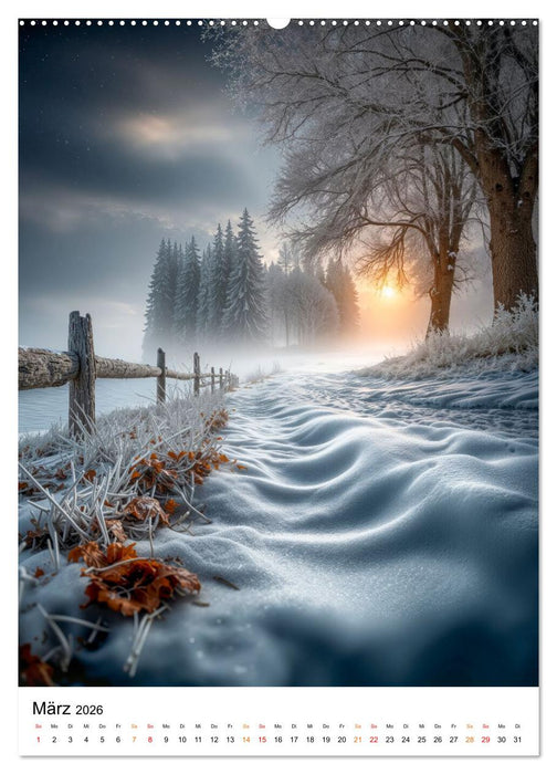 Wintermomente - Natur im weißen Kleid (CALVENDO Premium Wandkalender 2026)