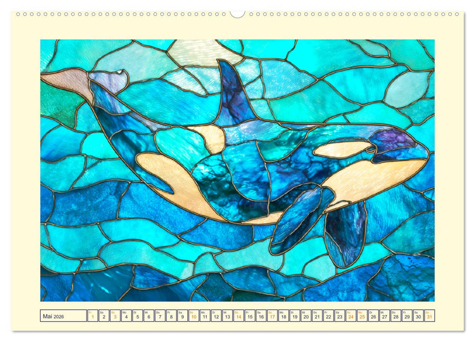 Bunte Meereswesen. Tiere in kunstvoller Glasoptik (CALVENDO Premium Wandkalender 2026)