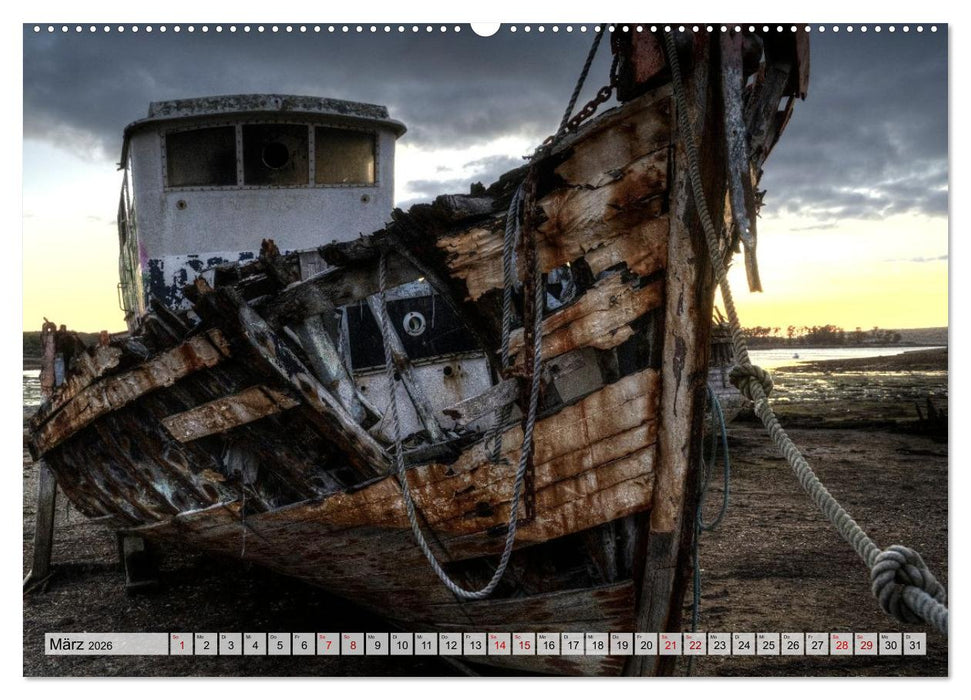 Cimetière de Bateaux de Rostellec (CALVENDO Premium Wandkalender 2026)