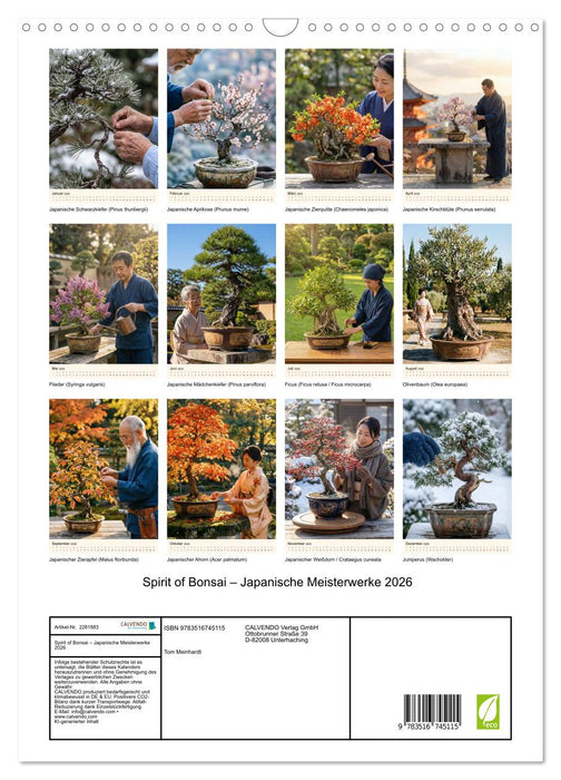 Spirit of Bonsai – Japanische Meisterwerke 2026 (CALVENDO Wandkalender 2026)