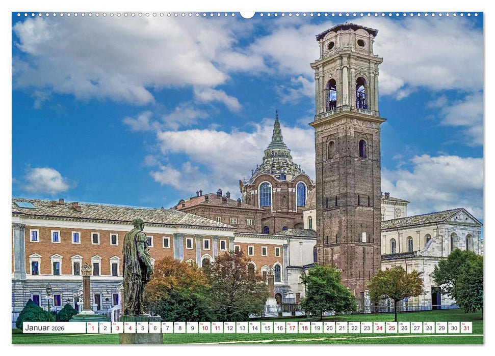 Turin - Zwischen Kaffeehäusern und Königsschlössern (CALVENDO Premium Wandkalender 2026)