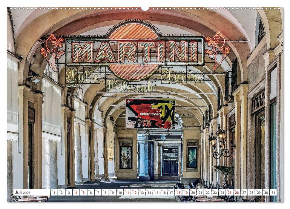 Turin - Zwischen Kaffeehäusern und Königsschlössern (CALVENDO Premium Wandkalender 2026)