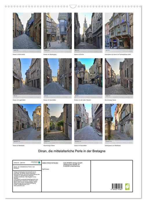 Dinan, die mittelalterliche Perle in der Bretagne (CALVENDO Wandkalender 2026)