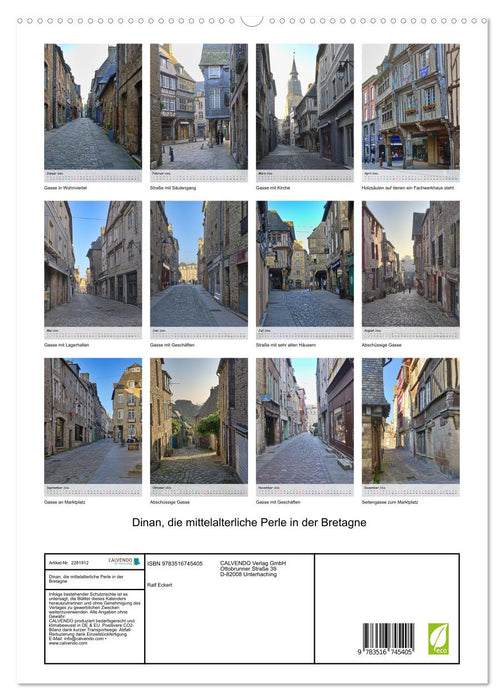 Dinan, die mittelalterliche Perle in der Bretagne (CALVENDO Premium Wandkalender 2026)