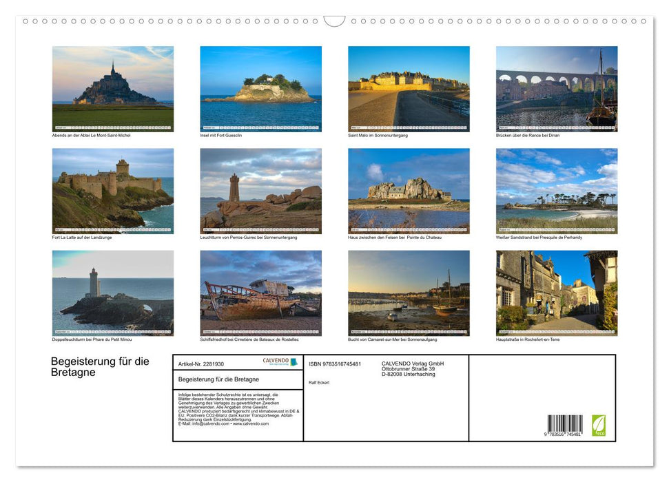 Begeisterung für die Bretagne (CALVENDO Wandkalender 2026)