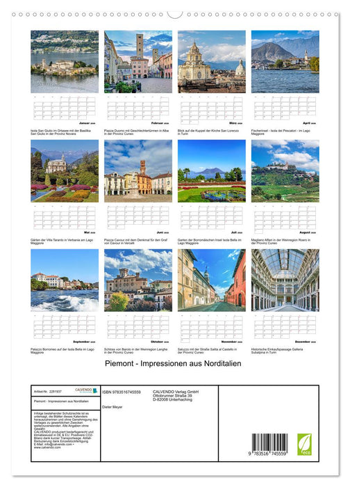 Piemont - Impressionen aus Norditalien (CALVENDO Premium Wandkalender 2026)