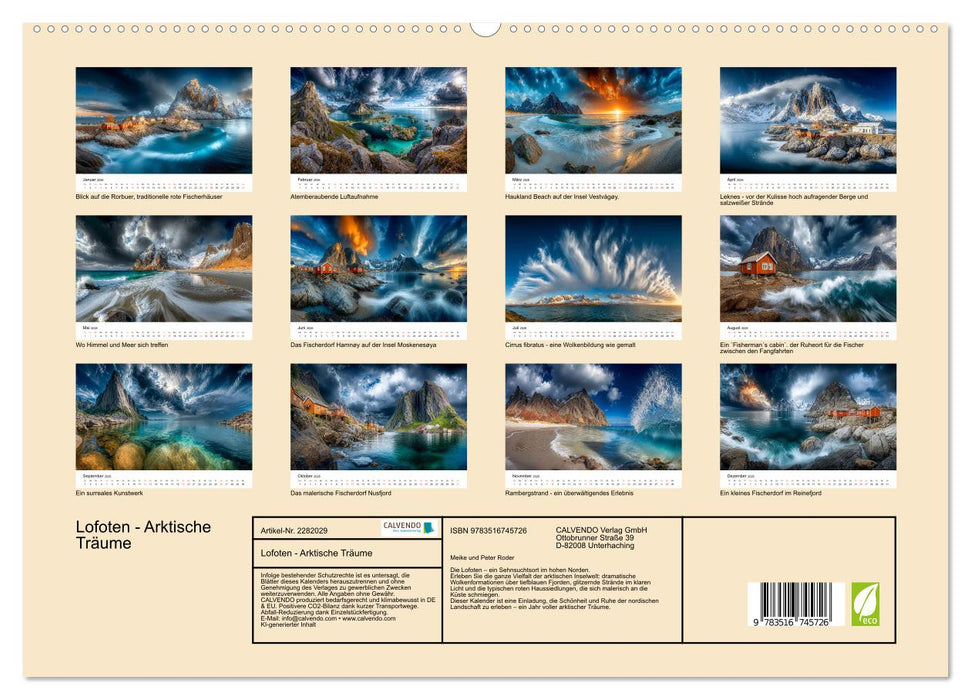 Lofoten - Arktische Träume (CALVENDO Premium Wandkalender 2026)