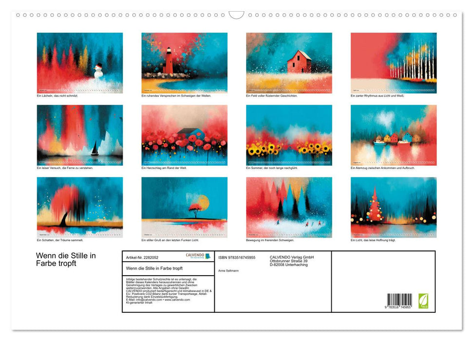 Wenn die Stille in Farbe tropft (CALVENDO Wandkalender 2026)