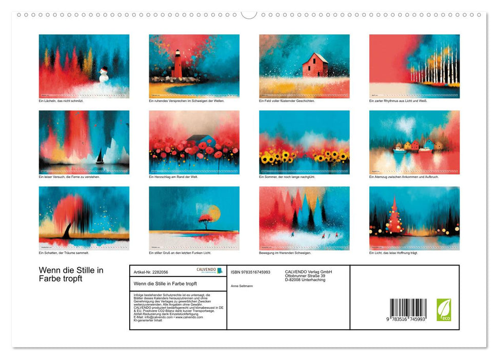 Wenn die Stille in Farbe tropft (CALVENDO Premium Wandkalender 2026)