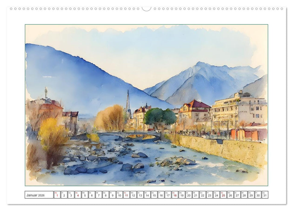 Italien - Baudenkmäler, Berge und Meer (CALVENDO Premium Wandkalender 2026)