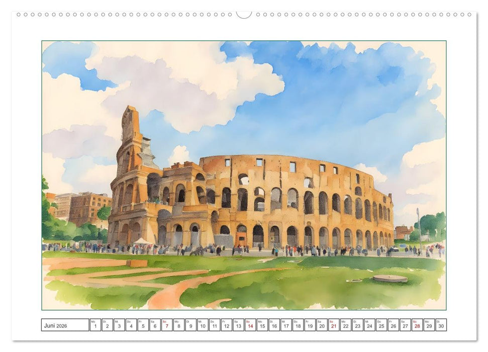 Italien - Baudenkmäler, Berge und Meer (CALVENDO Premium Wandkalender 2026)