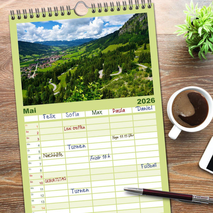 Erlebe mit mir das Allgäu (CALVENDO Familienplaner 2026)