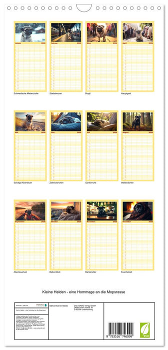 Kleine Helden - eine Hommage an die Mopsrasse (CALVENDO Familienplaner 2026)
