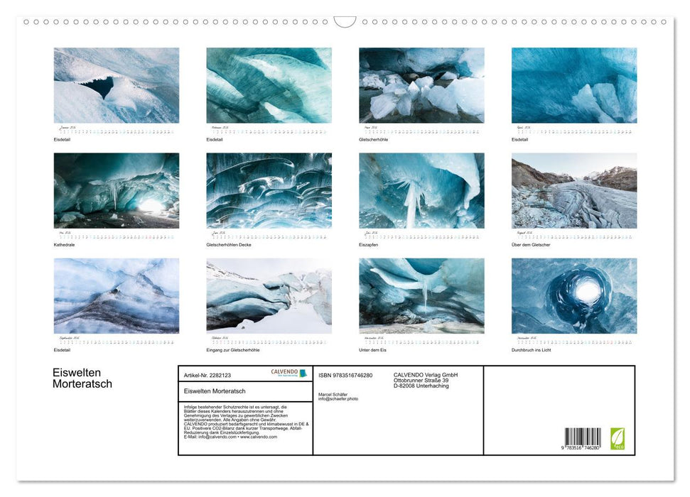 Eiswelten Morteratsch (CALVENDO Wandkalender 2026)
