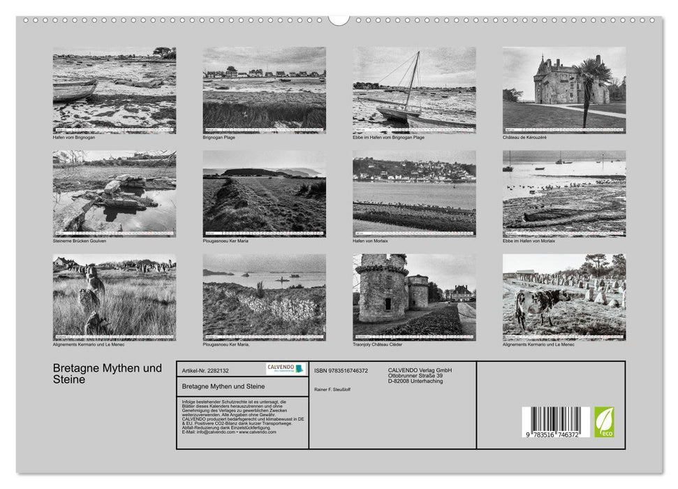 Bretagne Mythen und Steine (CALVENDO Premium Wandkalender 2026)