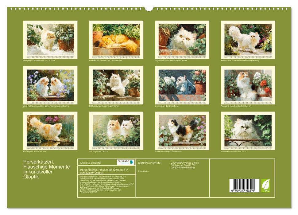 Perserkatzen. Flauschige Momente in kunstvoller Öloptik (CALVENDO Premium Wandkalender 2026)