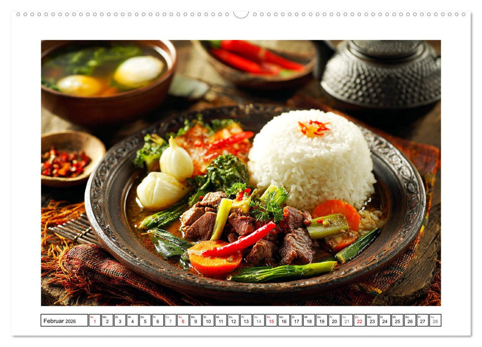 Thailands Köstlichkeiten. Schmackhafte Highlights aus Asien (CALVENDO Premium Wandkalender 2026)