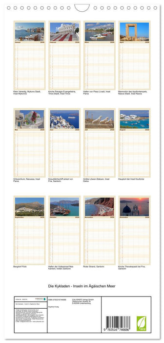 Die Kykladen - Inseln im Ägäischen Meer (CALVENDO Familienplaner 2026)