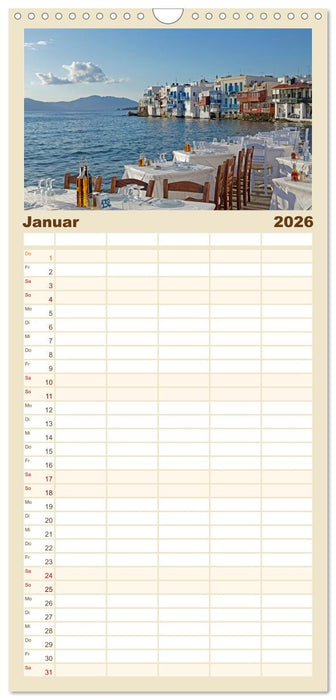 Die Kykladen - Inseln im Ägäischen Meer (CALVENDO Familienplaner 2026)