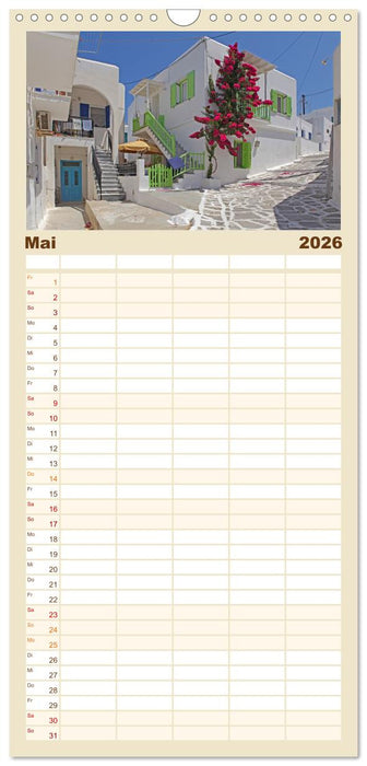 Die Kykladen - Inseln im Ägäischen Meer (CALVENDO Familienplaner 2026)