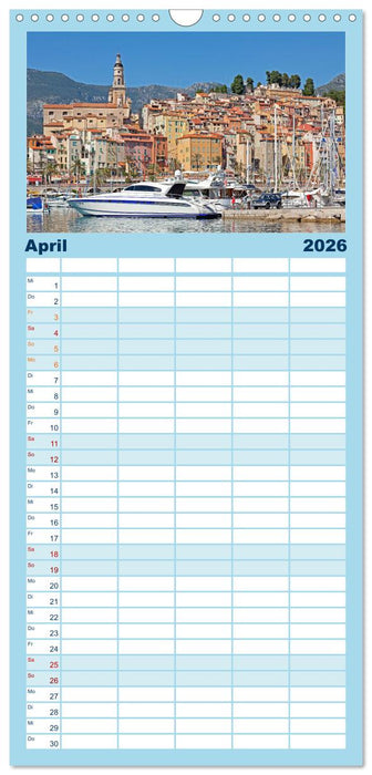 Côte d’Azur - Sehnsuchtsort am Mittelmeer (CALVENDO Familienplaner 2026)