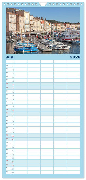 Côte d’Azur - Sehnsuchtsort am Mittelmeer (CALVENDO Familienplaner 2026)
