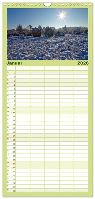 Die Lüneburger Heide - Ausflugsziel im Norden (CALVENDO Familienplaner 2026)