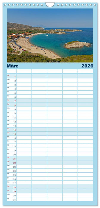 Chalkidiki - Urlaubsparadies in Nordgriechenland (CALVENDO Familienplaner 2026)