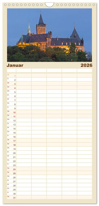 Burgen und Schlösser - Zeugnisse vergangener Zeiten (CALVENDO Familienplaner 2026)