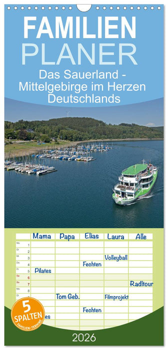 Das Sauerland - Mittelgebirge im Herzen Deutschlands (CALVENDO Familienplaner 2026)
